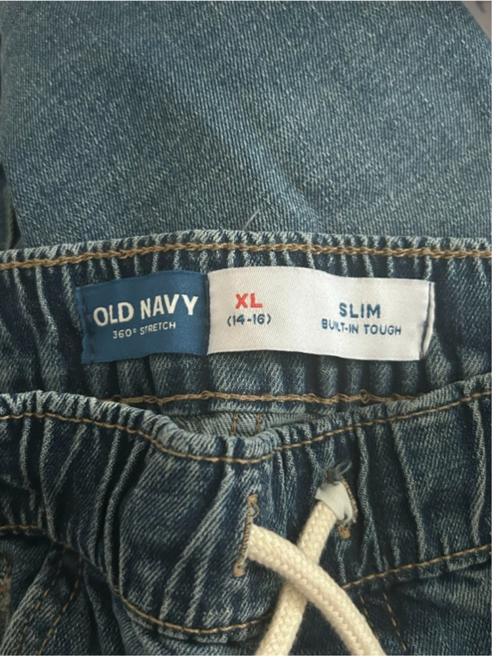 Old Navy Boys XL 14-16 Slim Built-In Tough Distressed Denim Pull-On Shorts NWT - Picture 3 of 8